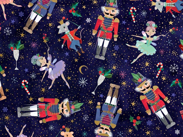 Nutcracker Ballet Wrapping Paper, 24"x208', Quarter Ream Roll