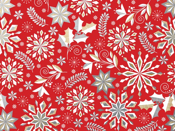 Merriment Red Wrapping Paper, 30"x833', Full Ream Roll