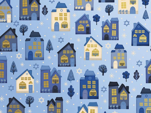Hanukkah House Wrapping Paper, 24"x833', Full Ream Roll