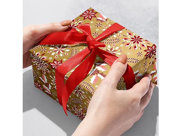 Merriment Gold Gift Wrap, 24