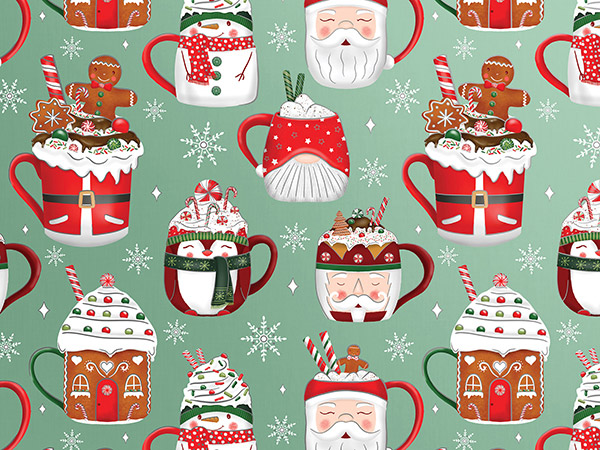 Cocoa Christmas Wrapping Paper, 24"x833', Full Ream Roll