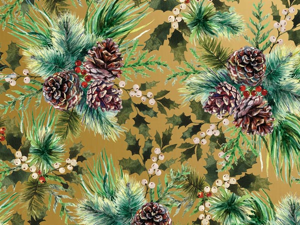 Elegant Pine Wrapping Paper, 24"x208', Quarter Ream Roll