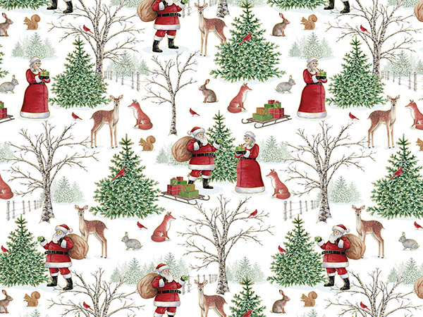 Woodland Wonder Wrapping Paper, 30"x417', Half Ream Roll