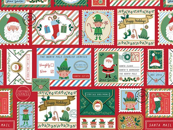 North Pole Bound Wrapping Paper, 30"x417', Half Ream Roll