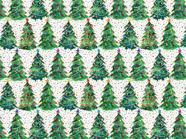 Christmas Trees Wrapping Paper, 24"x208', Quarter Ream Roll