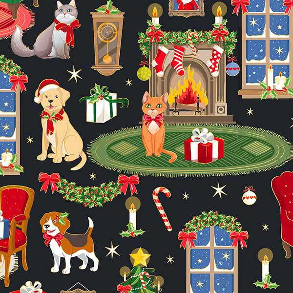 Home for the Holidays Gift Wrap, 24"x833', Full Ream Roll