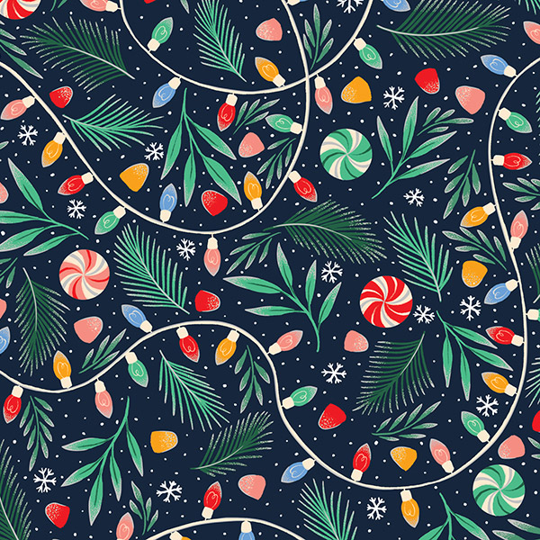 Peppermint Twinkle Gift Wrap, 30"x208', Quarter Ream Roll