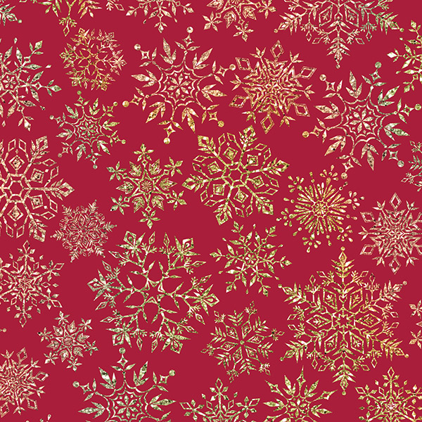 Sparkleflake Gold Red Gift Wrap, 30"x833', Full Ream Roll