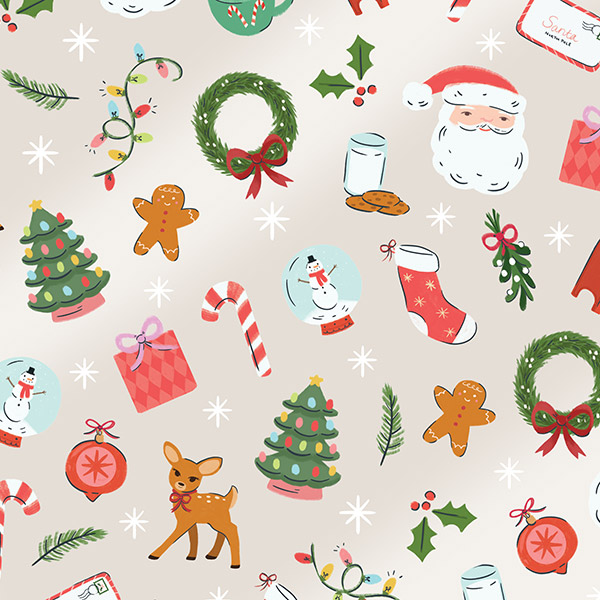 Winter Whimsy Gift Wrap, 24"x417', Half Ream Roll
