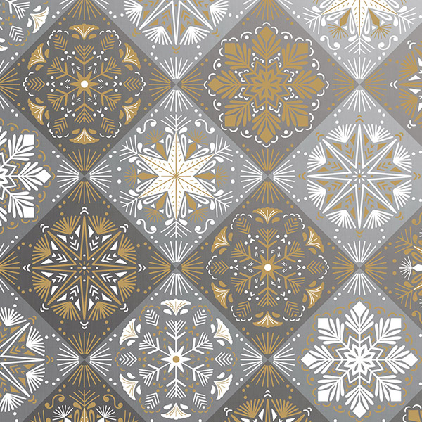 Ornamental Snowflakes Gift Wrap, 24"x833', Full Ream Roll