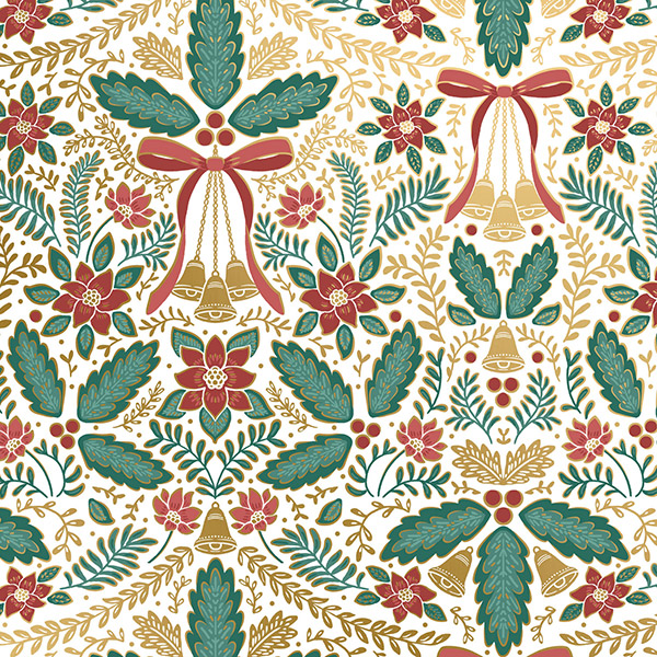 Festive Folk Gift Wrap, 30"x833', Full Ream Roll