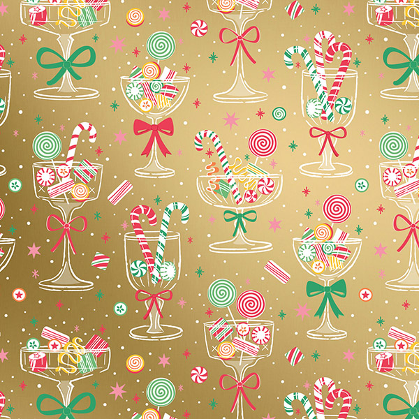 Holiday Cheers Gift Wrap, 30"x208', Quarter Ream Roll