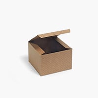 Recycled Kraft Pinstripe 1 Piece Gift Boxes, 4x4x4