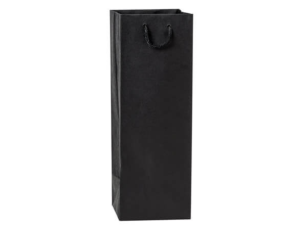 Black Kraft Gift Bags, Wine 4.5x4.5x13", 100 Pack
