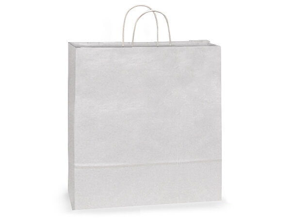 White Kraft Paper Shopping Bags, Jumbo 18x7x18.75", 200 Pack