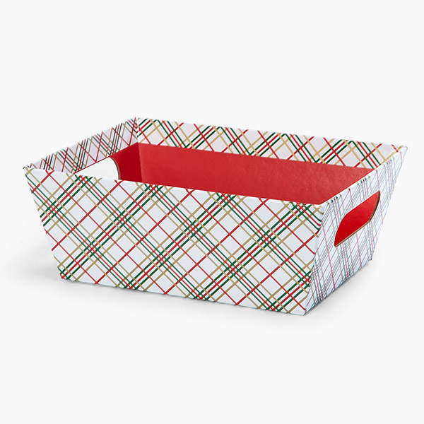 Holiday Plaid, Large Wide Base Market Tray, 6 Pack