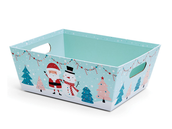 Winter Wonderland Large Wide Base Market Tray, 6 Pack