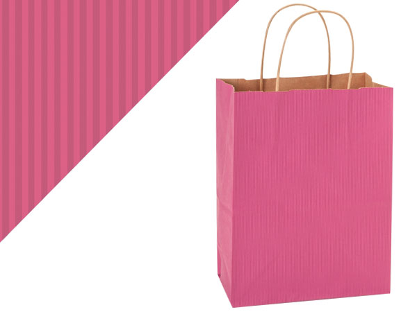 Lipstick Pink Shadow Stripe Bags Cub 8x4.75x10.5", 250 Pack