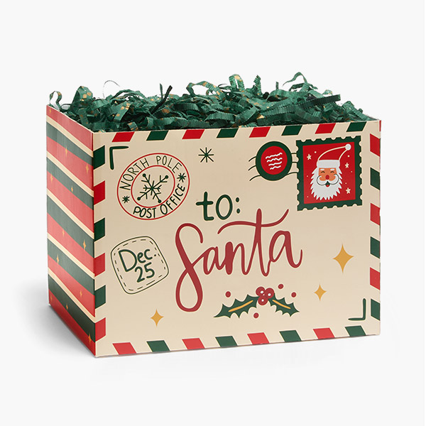 Letters to Santa Basket Box, Large 10.25x6x7.5", 6 Pack