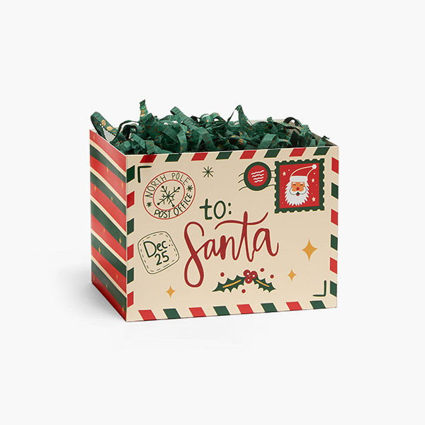 Letters to Santa Basket Box, Small 6.75x4x5", 6 Pack
