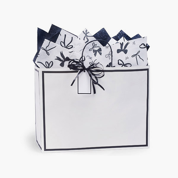 Luxe Borders Paper Gift Bags, Vogue 16x6x12", 100 Pack