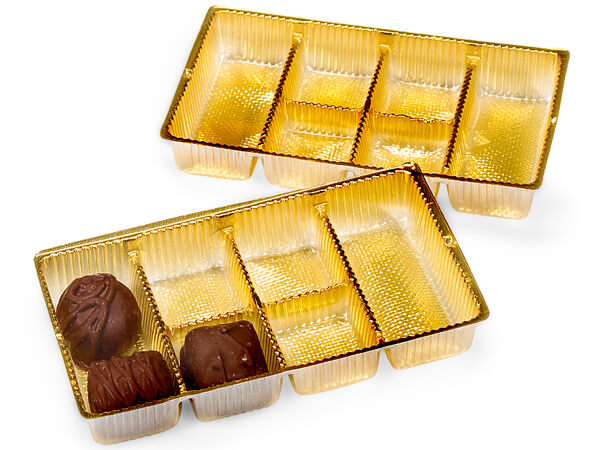 Gold Candy Trays, 6-1/4 x 3-1/2 x 1", 100 pack