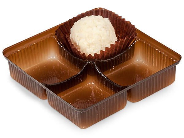 Brown Candy Trays, 3-1/2 x 3-1/2 x 1", 100 Pack
