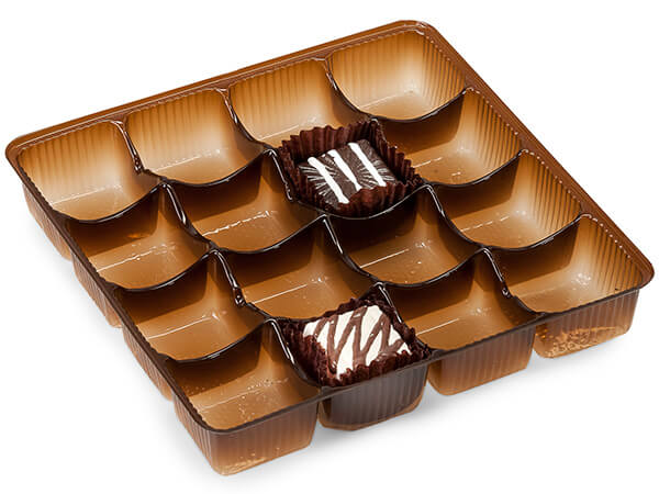 Brown Candy Trays, 5-1/2 x 5-1/2 x 1", 500 pack