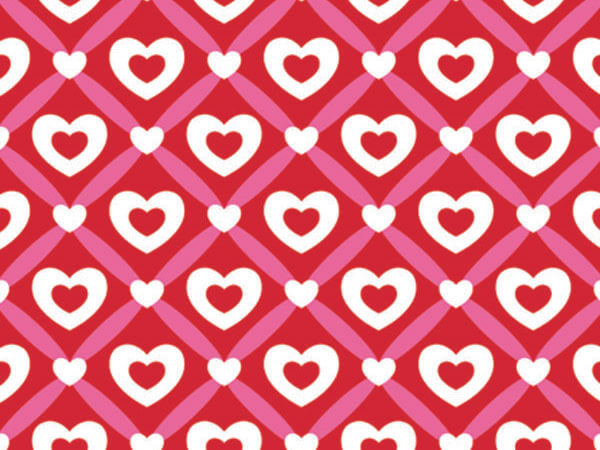 Heart Lattice Wrapping Paper 18"x833', Full Ream Roll