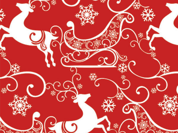 Sleigh Ride Wrapping Paper 24"x417', Half Ream Roll