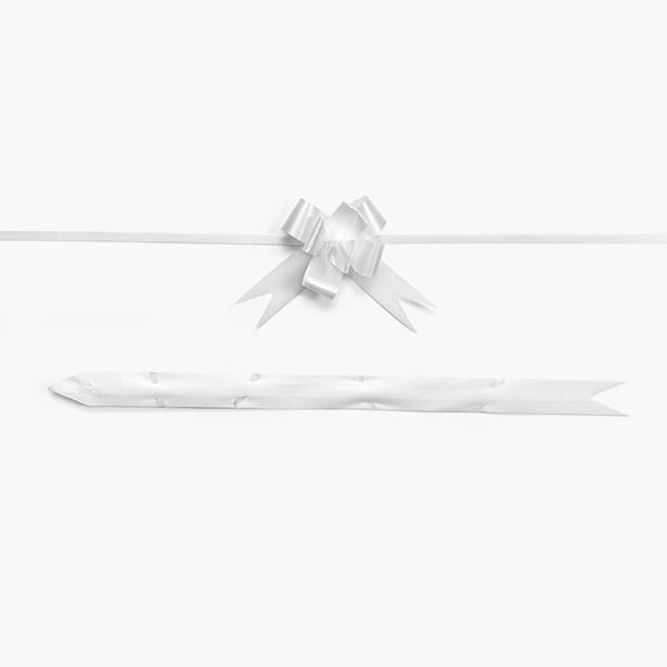 Mini White Butterfly Pull Bows,50 pack