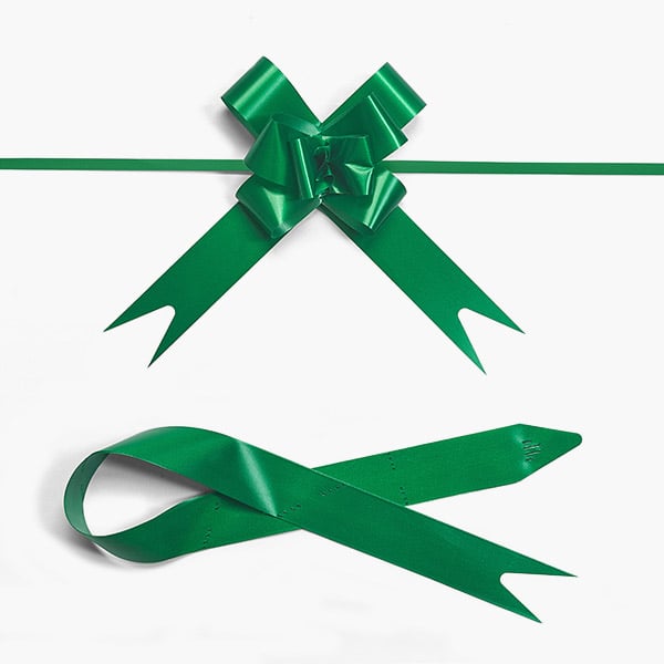 Medium Emerald Butterfly Pull Bows, 100 Pack