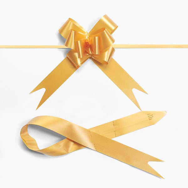 Medium Gold Butterfly Pull Bows, 100 Pack
