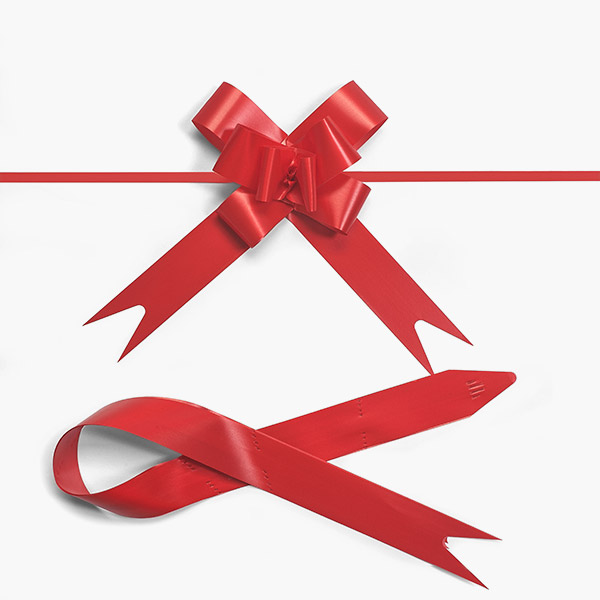 Medium Hot Red Butterfly Pull Bows 100 Pack