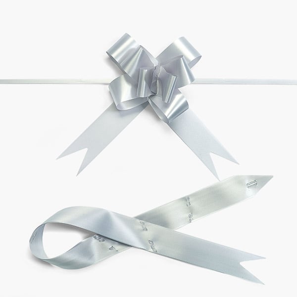 Medium Silver Butterfly Pull Bows, 100 Pack