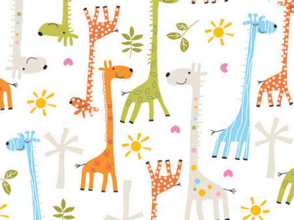 Baby Giraffes Wrapping Paper 24"x100', Cutter Box