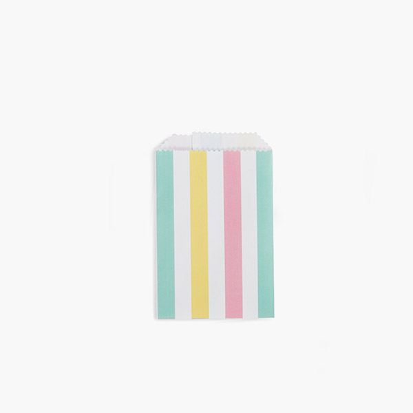 Cabana Stripes Paper Merchandise Bags, 4.75x6.75", 500 Pack