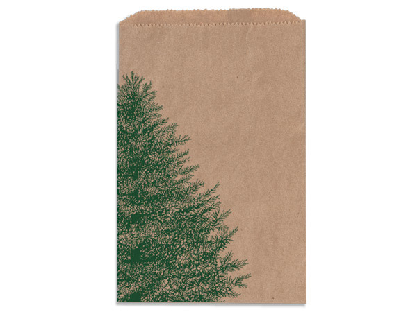 Evergreen Kraft Paper Merchandise Bags, 4.75x6.75", 100 Pack