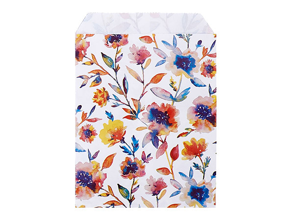 Floral Rain Paper Merchandise Bags, 4.75x6.75", 500 Pack