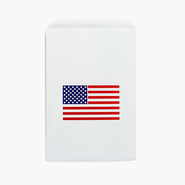 American Flag Paper Merchandise Bags, 6.25x9.25",100 Pack