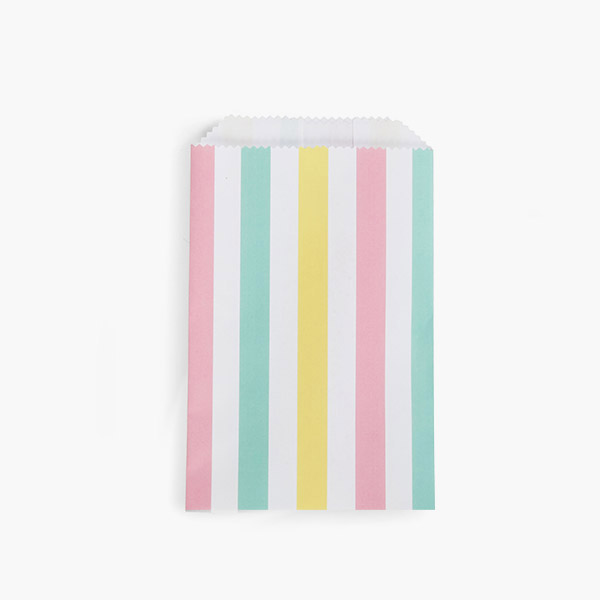 Cabana Stripes Paper Merchandise Bags, 6.25x9.25",500 Pack