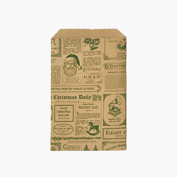 Christmas Times Paper Merchandise Bags, 6.25x9.25",100 Pack