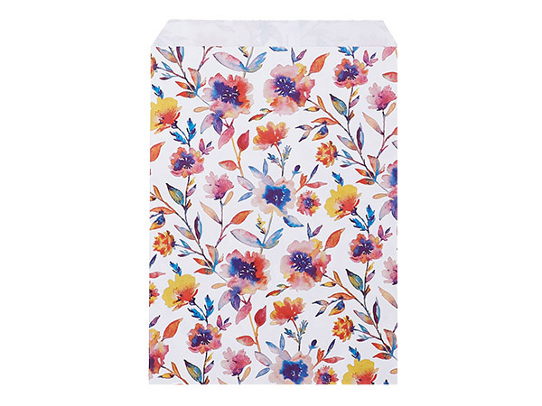 Floral Rain Paper Merchandise Bags, 6.25x9.25", 500 Pack
