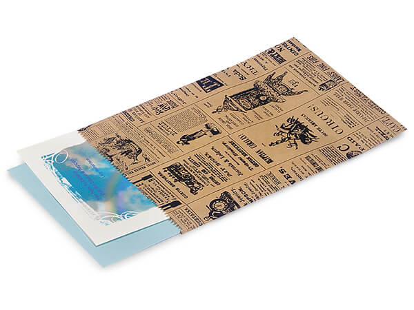 Newsprint Kraft Paper Merchandise Bags, 6.25x9.25", 500 Pack