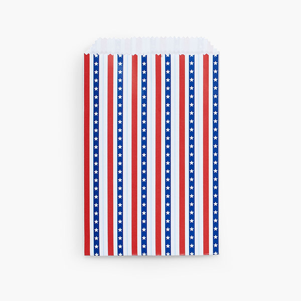 Stars and Stripes Paper Merchandise Bags, 6.25x9.25",100 Pack