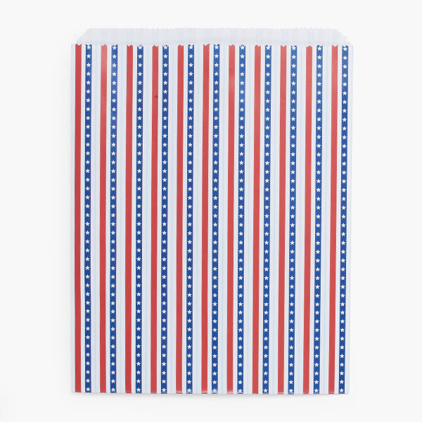 Stars and Stripes Paper Merchandise Bags, 8.5x11",100 Pack