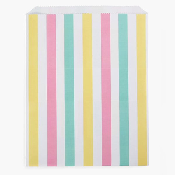 Cabana Stripes Paper Merchandise Bags, 12x15",500 Pack
