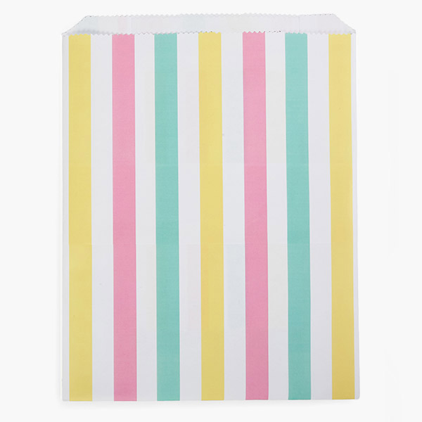 Cabana Stripes Paper Merchandise Bags, 12x15", 100 Pack
