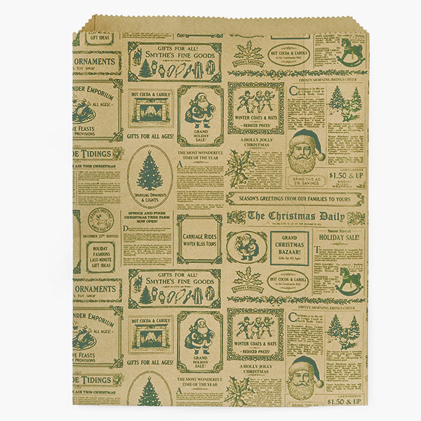 Christmas Times Paper Merchandise Bags, 12x15",500 Pack