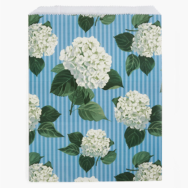 Hydrangea Blossoms Paper Merchandise Bags, 12x15", 100 Pack